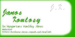 janos komlosy business card
